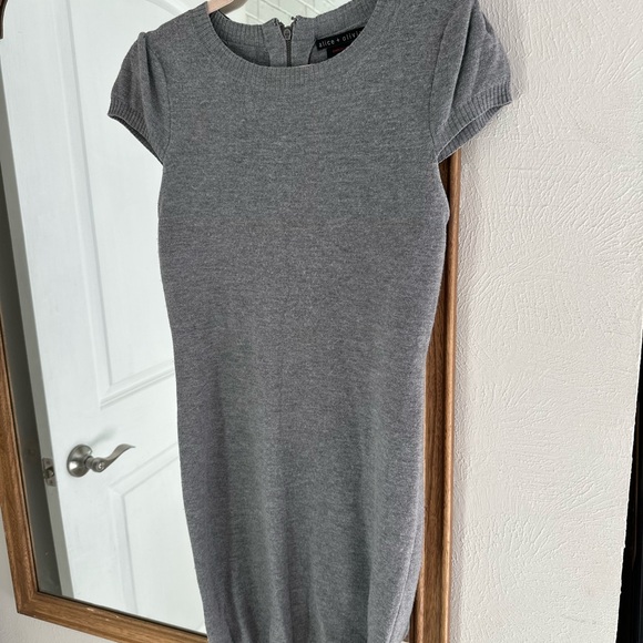 Alice + Olivia Employed Charcoal Knit Bodycon Dress - Picture 2 of 10
